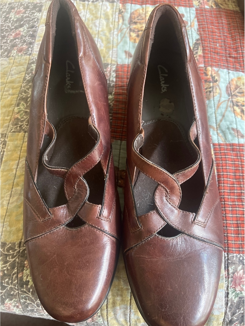 Clarks Brown Leather Women's Dress Shoes Size 12M